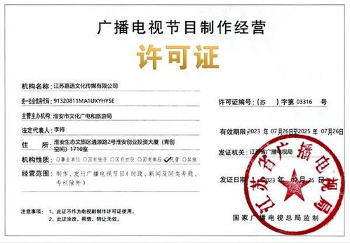 淮安城市網(wǎng)喜獲廣播電視節(jié)目制作經(jīng)營許可證，開啟內(nèi)容創(chuàng)作新篇章